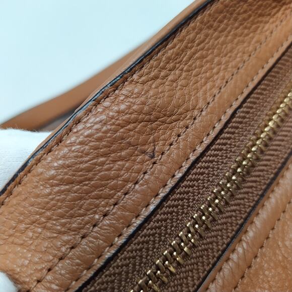 Coach Park Brown Leather Double Handles Zipper Closure Tote Bag - Picture 14 of 16